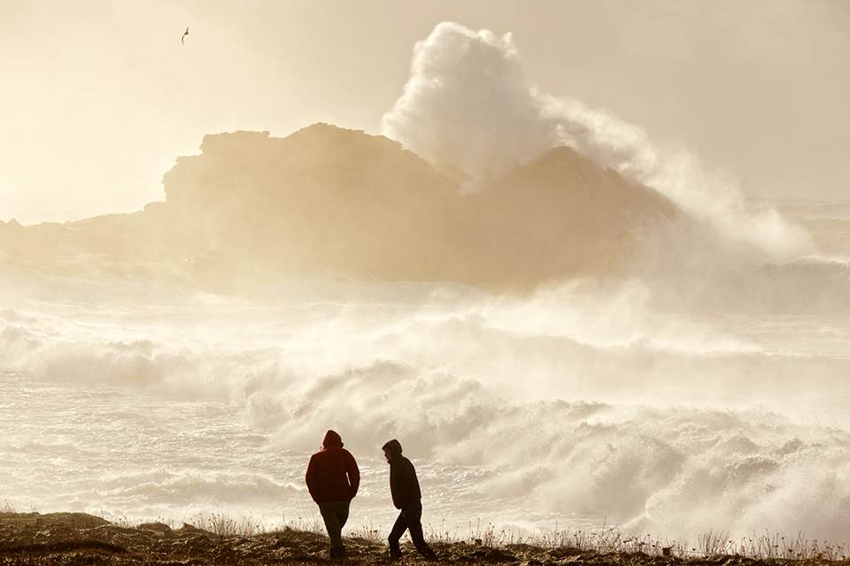 Brittany West Coast battered by Storm Imogen, France.