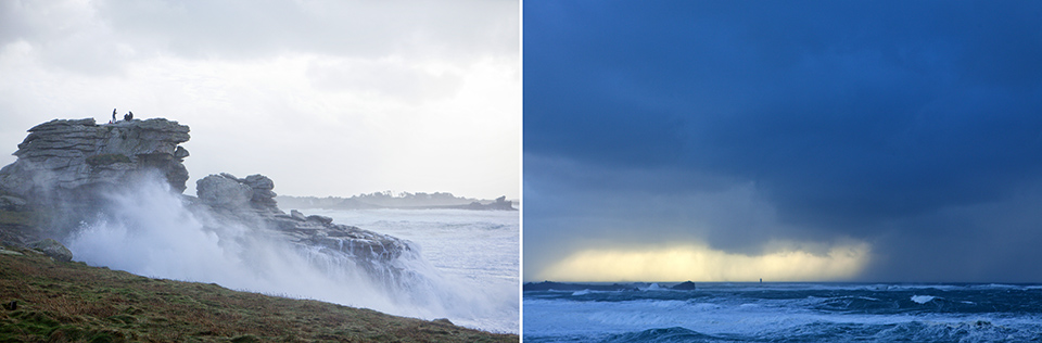 Brittany West Coast battered by Storm Imogen, France.